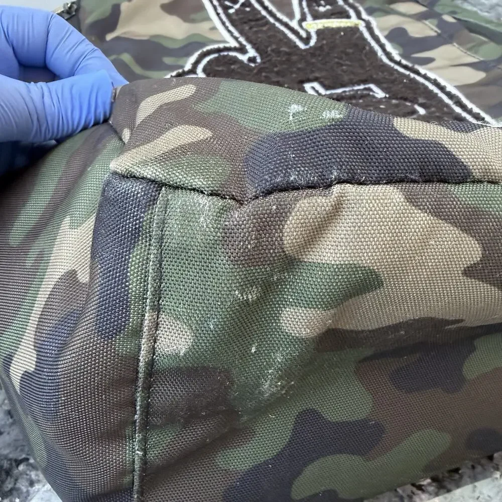 Sprayground Camouflage Backpack with Peace Sign Patch